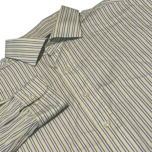 Polo‎ Ralph Lauren Green Blue Striped Button Dress Shirt -Men's 17 36-37